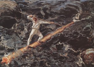 Akseli Gallen Kallela Der  Baumstammschwimmer Wandbild